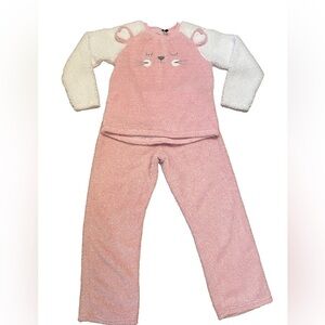 Jaclyn Intimates 2 piece fleece pink pj's, animal motif